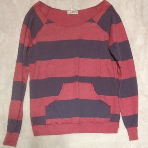 Casual Striped Pink and Purple Women's Sweater